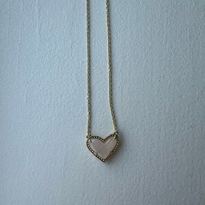 Pink and gold Kendra Scott heart necklace